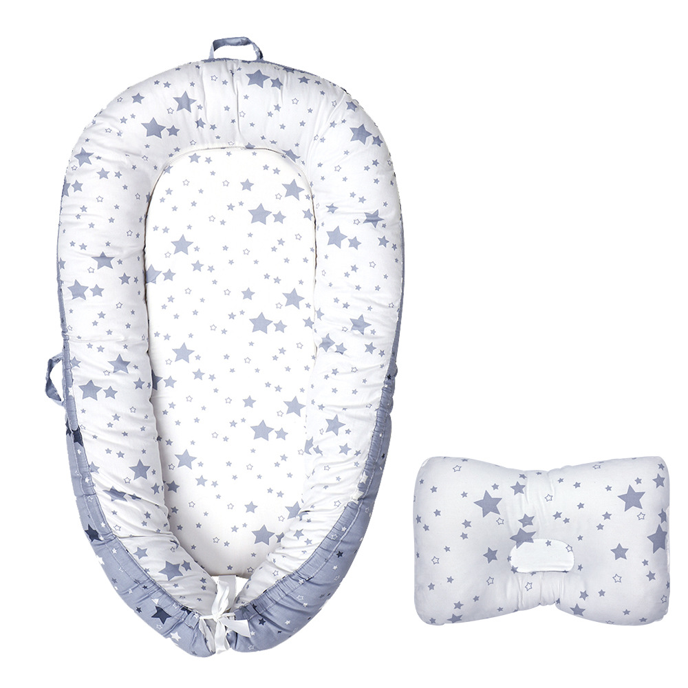 클래식 작은 별 사각형 베개 (흰색)