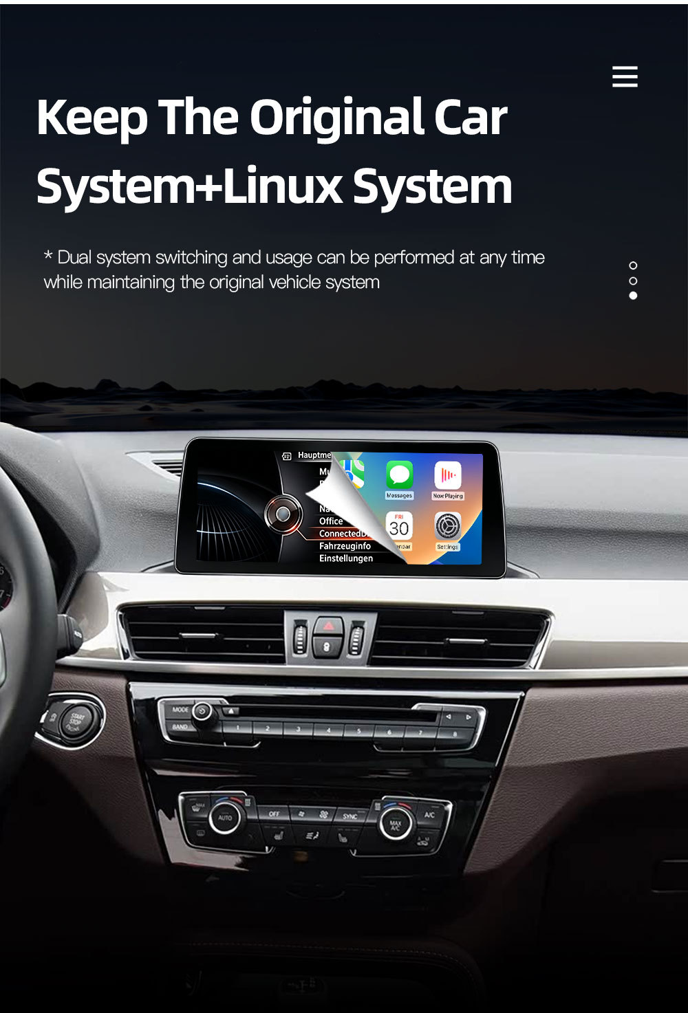 Suitable for Bmw X1 F48 F49 X2 F39 Car Central Control Large Screen Gps Navigation All-In-One Player