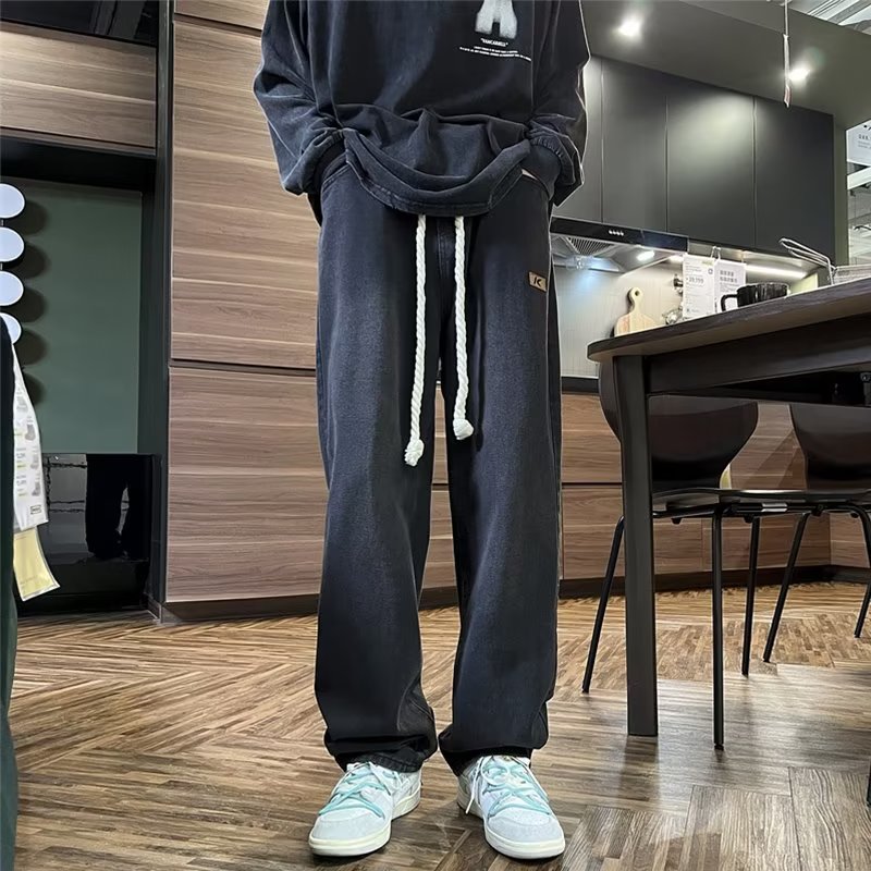 Hong Kong tendencia masculina verano nuevo 2026 personalidad letras vaqueros de estilo image 7