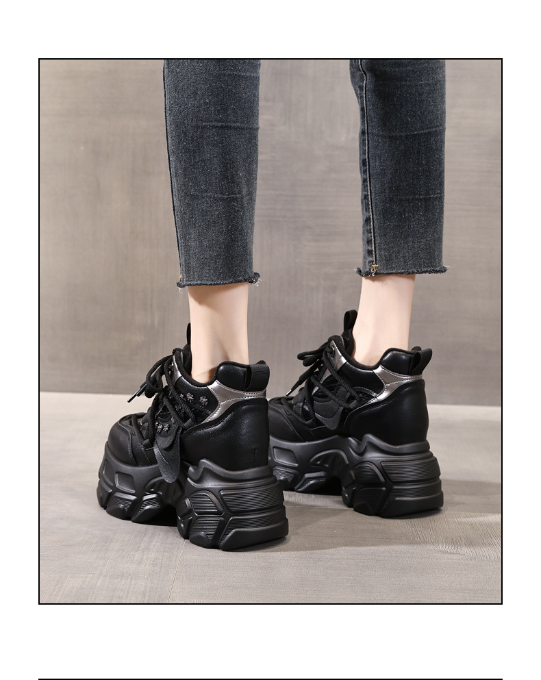 Giày sneaker nữ chunky đế dày phong cách thể thao mùa thu đông — Màu be chi tiết 16