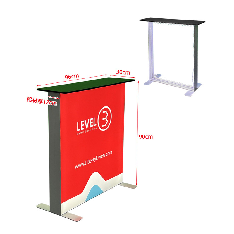 Caja de lámpara de cabina de exposición cartel plegable portátil recepción de recepción tela elástica de aleación de aluminio personalizada cabina de exposición