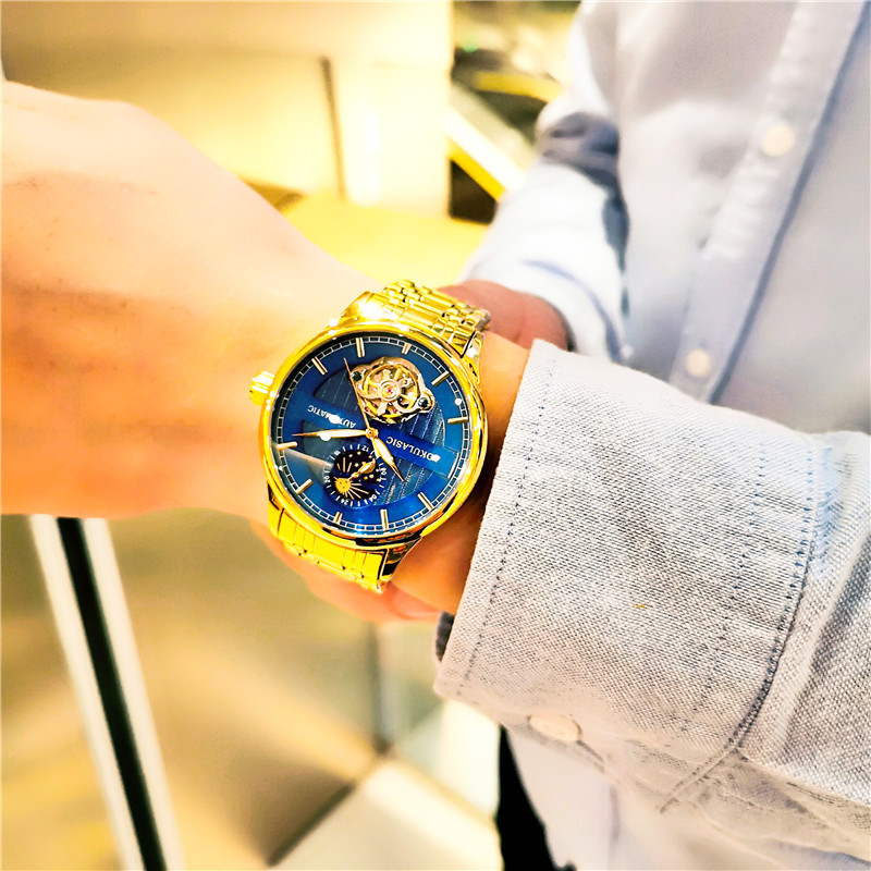 Transmisión en vivo con productos de alta gama para hombres guapo de moda impermeable Tourbillon Reloj mecánico automático para hombres impermeable luminoso 1922