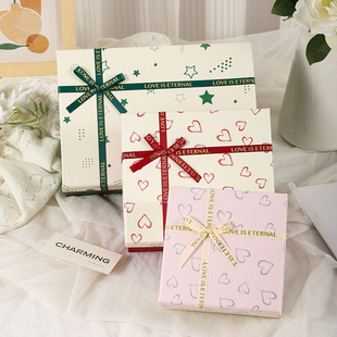 Explosions gift box bow gift box heaven and earth cover with hand gift box holiday to send girlfriend empty box wholesale