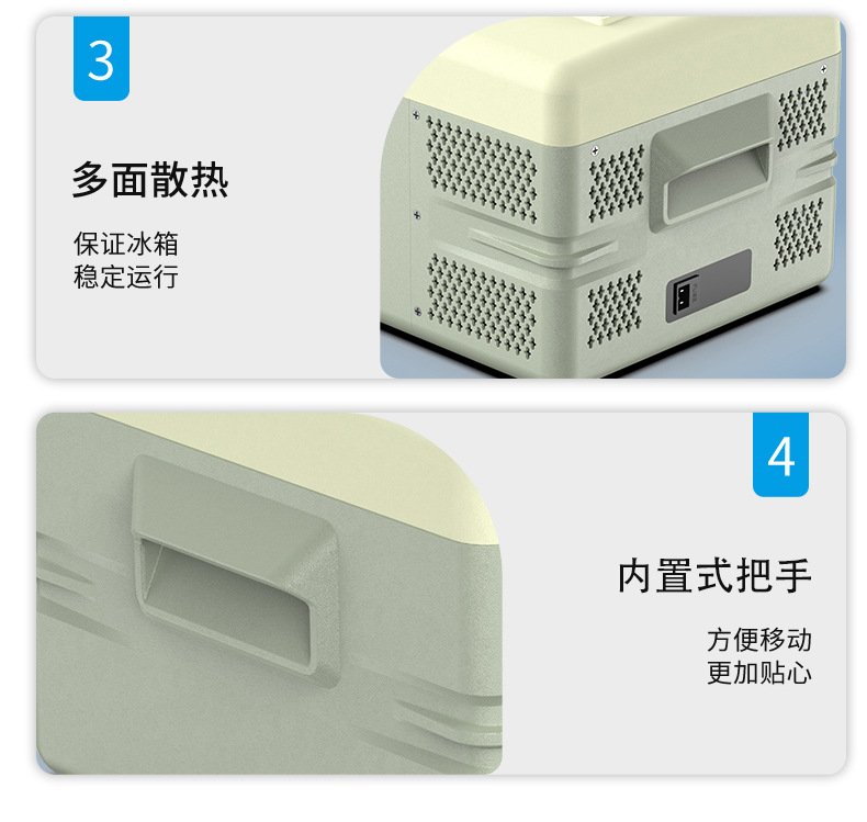 9L and 12L mini refrigerators with compressor cooling, 12V/24V, suitable for both car and home use, for dormitories, outdoor activities, and in-car use