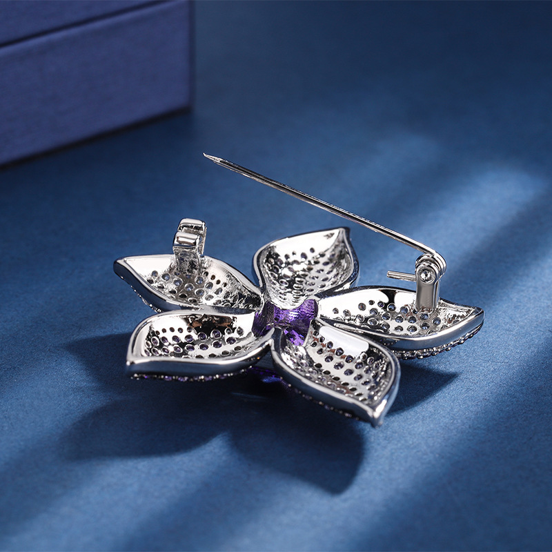 Purple Starfish Brooch Elegant Five Pointed Accessory For Women_voghion.com
