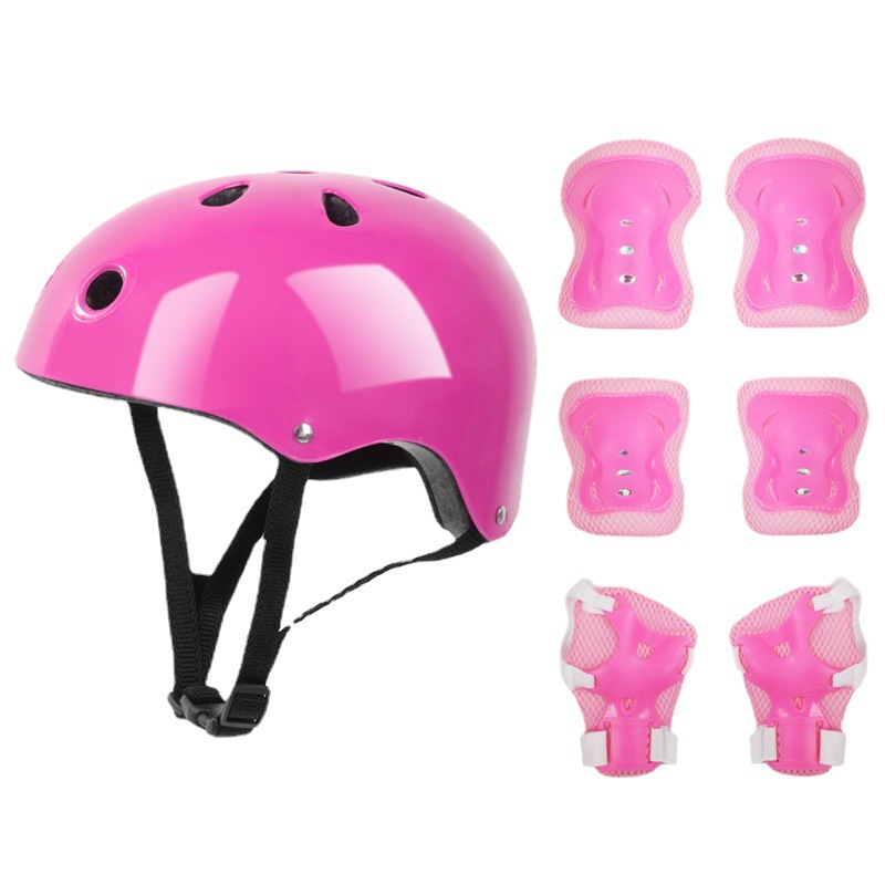 Plum Blossom Black Bubble Helmet Butterfly Protectors Seven-Piece Set Balance Car Scooter Roller Skate Skate Protectors suit