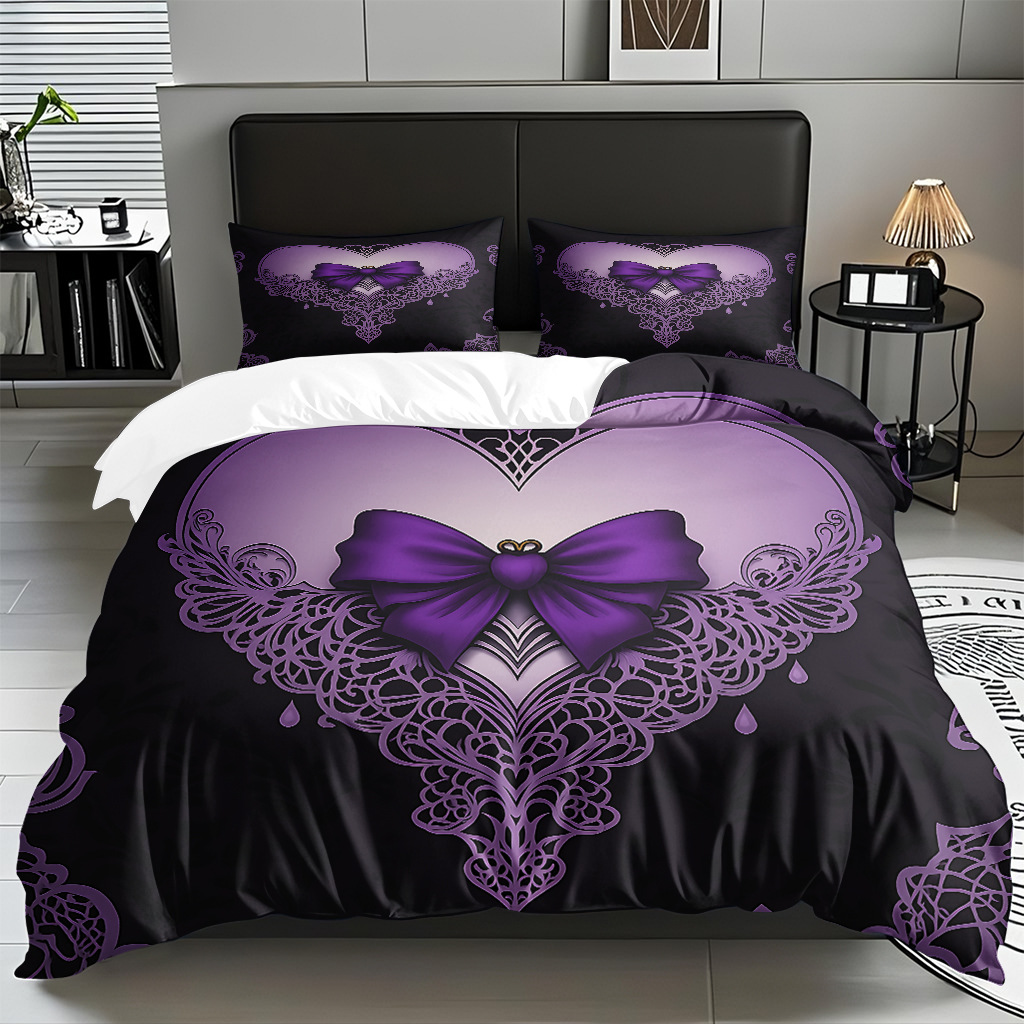 Ins Wind Pink Bow Digital Printed Colchón Set Pillow Cover Comercio electrónico transfronterizo preferido para adaptarse al modo JIT