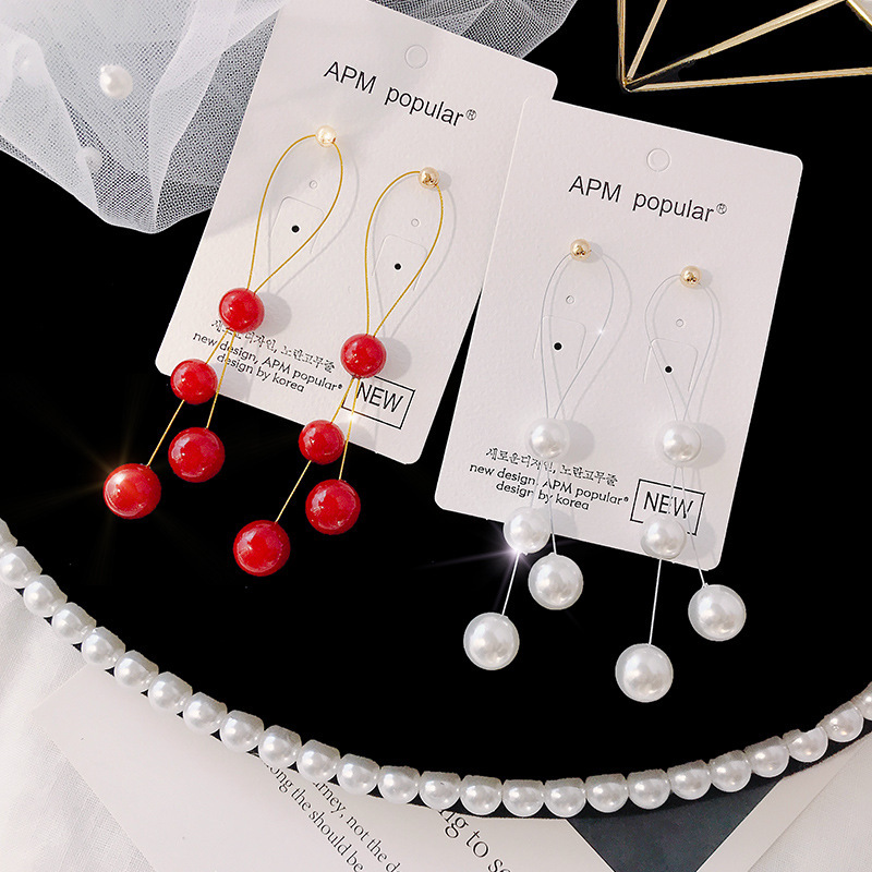Pearl Earrings Women's Pendant Long Elegant Internet Famous Celebrity Ladies Personality Simple All-match Fashion Earrings Ear Jewelry