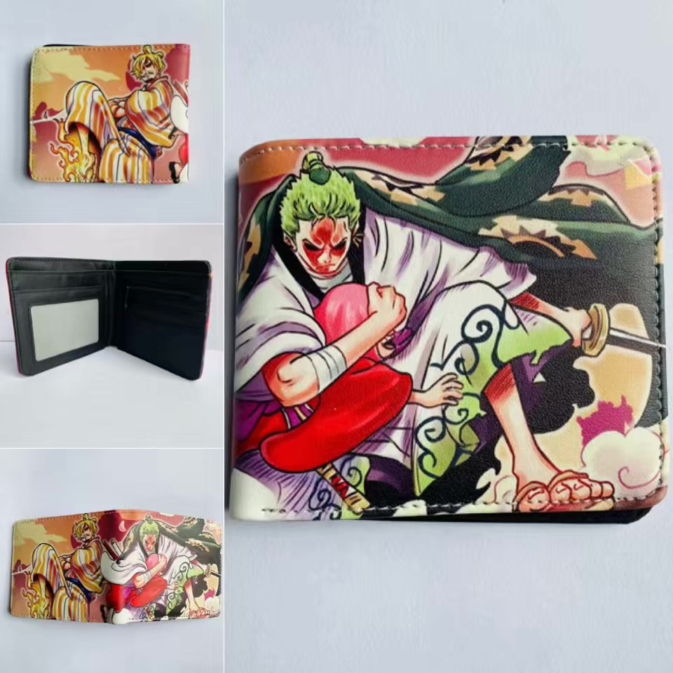 One Piece One Piece Cartera de dibujos animados japoneses Luffy Choba Solon plegable estudiantes PU cartera de cuero corta