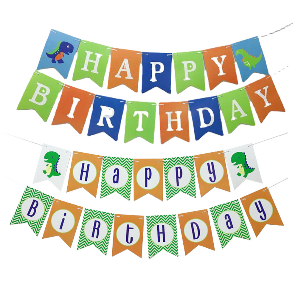 Factory Dinosaur Birthday Letter Banner Baby Birthday Party Decoration Happy Birthday Dinosaur Banner