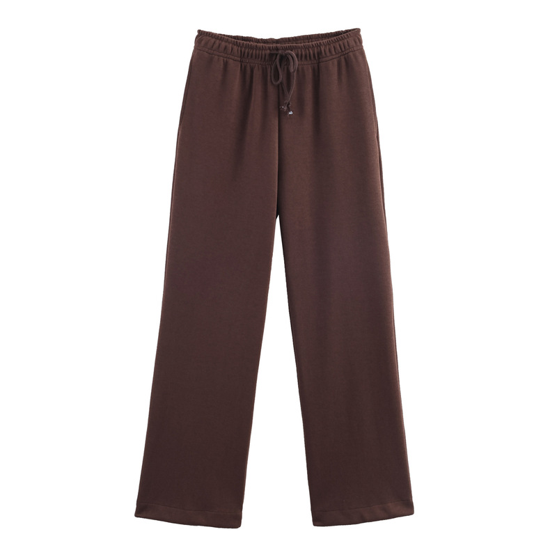 2025 Autumn Women's Elastic Waist Solid Color Soft Straight Sweatpants Jogging Trousers 2025 Autumn Women's Elastic Waist Solid Color Soft Straight Sweatpants Jogging Trousers