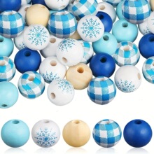 50���}�Qľ��16mm�{ɫɢ�鴮�����ѩ�������}�Qľ���ֹ�DIY��ˇ