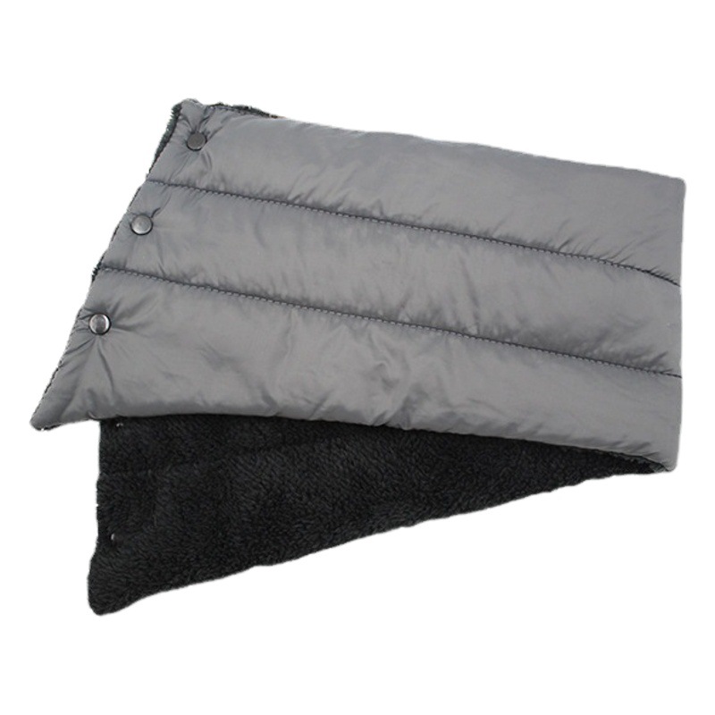 Autumn and winter outdoor down scarf factory direct anti-splashing warm plus velvet scarf button solid color scarf