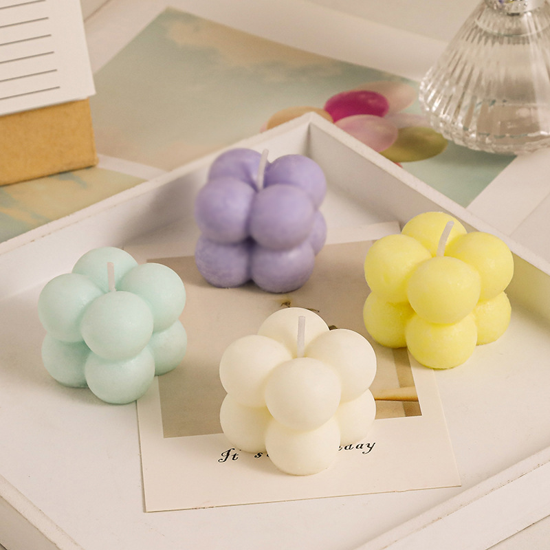 Pequeño cubo aromaterapia vela creativo pequeño artesanal hogar Decoración tiro props pequeño cubo vela