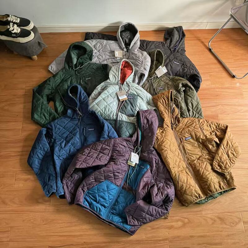Outdoor Pata Bata Retro Diamond Pattern Pilot Autumn and Winter Casual Lightweight Windproof Warm Hoodie Cotton Jacket