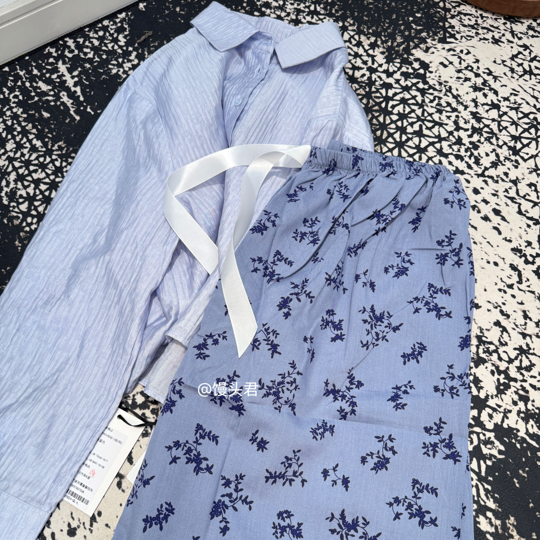 [Spot Clear] Nuevos pantalones anchos chinos de seda de algodón, pantalones de pijama perezosos de cintura alta rectos sueltos de primavera y verano para mujer