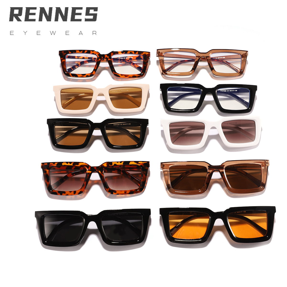 Gafas de sol cuadradas de comercio exterior europeo y americano nuevas gafas de sol retro en forma de mariposa para mujer