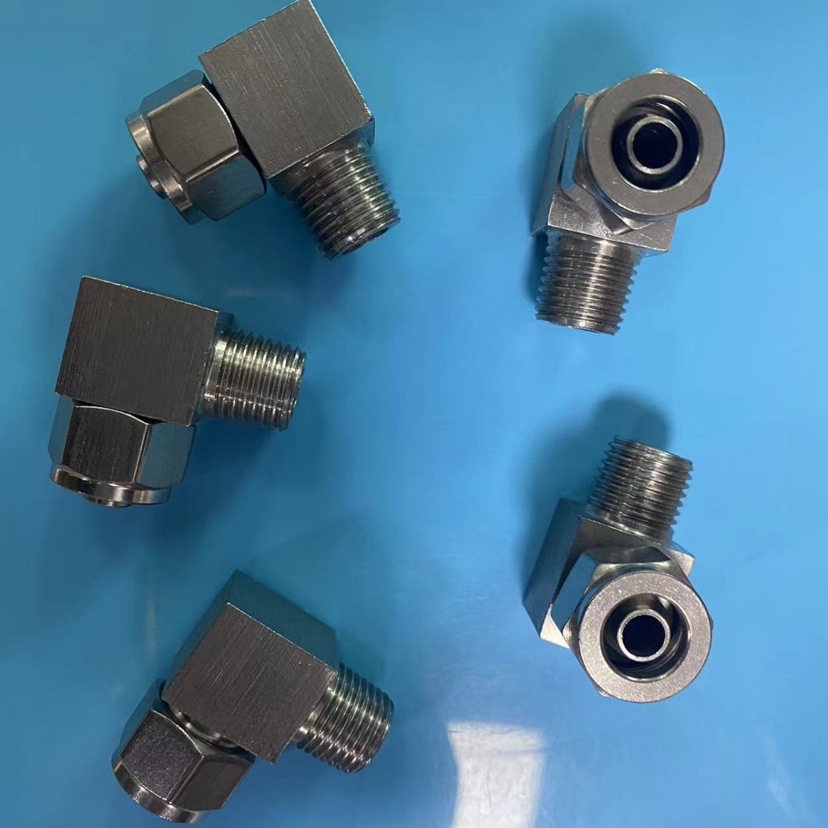 不锈钢304快拧弯头 PU管尼龙管油管快插螺纹直角接头ZG3/8-681012