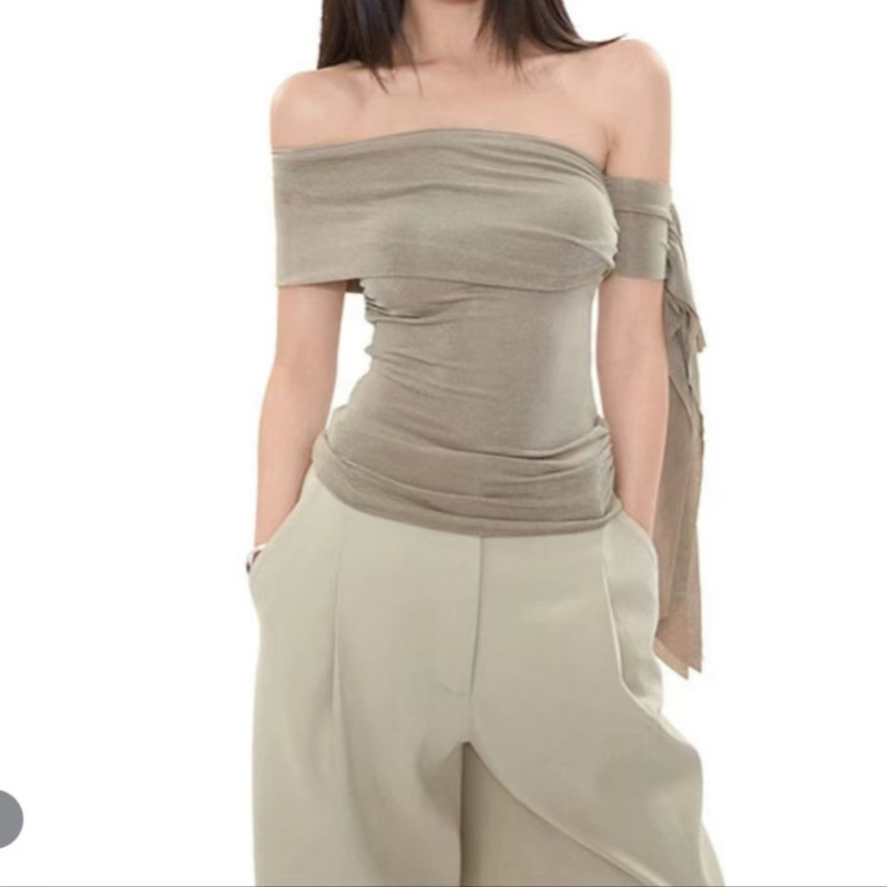 Cool Spice Girl Comfortable Slim-fit Strapless off-shoulder Strapless Strap Slim Top