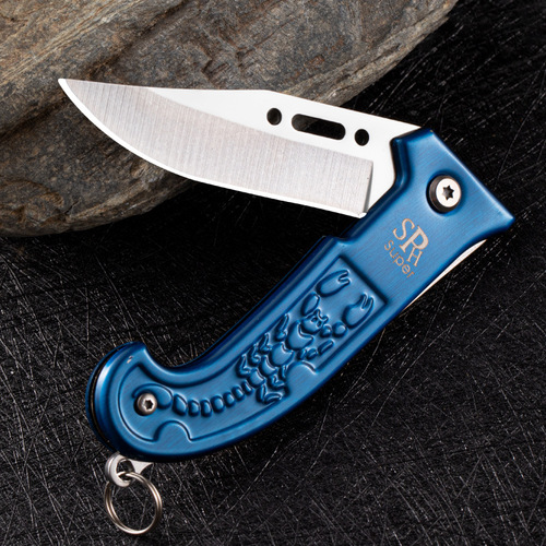 Outdoor portable keychain knife multi-function high hardness sharp knife camping knife folding knife mini fruit knife