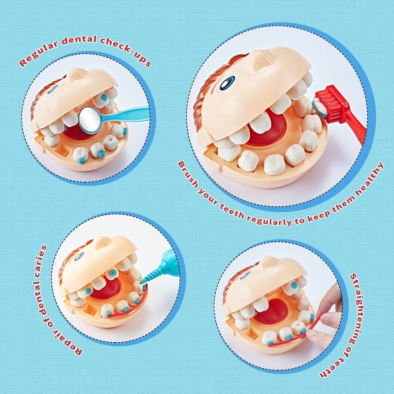 小牙医橡皮泥彩泥牙齿制作种牙玩具套装工具儿童玩具幼儿早教互动|undefined