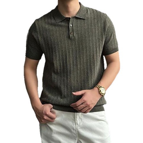 Camisas de polo de manga corta con solapa, camisetas de punto de hombre con solapa, camisetas comerciales de hielo, comercio exterior transfronterizo al por mayor