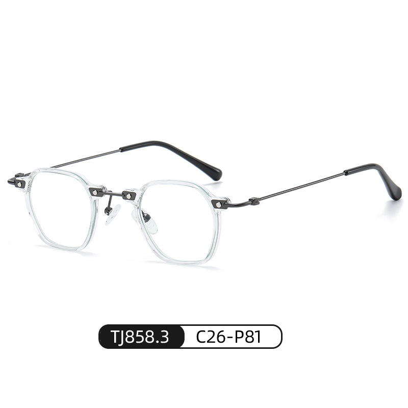 Comercio exterior nuevo anti-azul gafas de luz personalizada nicho miopía gafas marco TJ858 hombres y mujeres misma moda gafas lisas