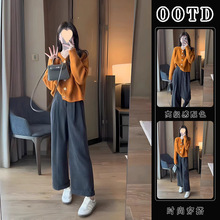 秋季新款女装2024网红爆款套装小香风奶系穿搭高级感小洋装两件套