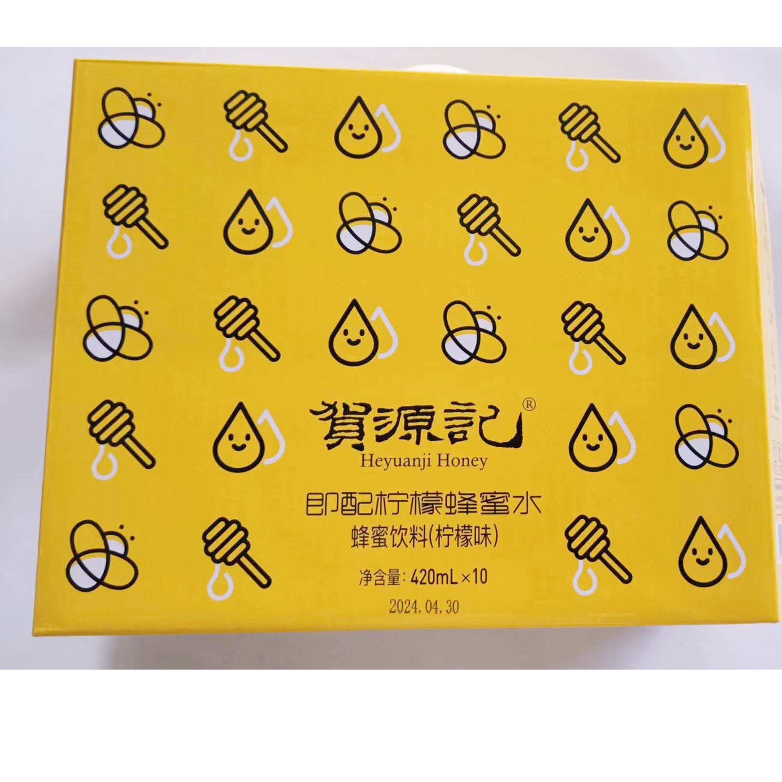 贺源记柠檬蜂蜜水420ml手摇分离式网红饮料塑料瓶420*10瓶