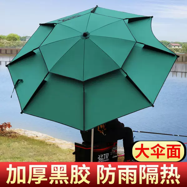 Large fishing umbrella, rainproof, foldable, extra-large, thickened, ground-mounted, new universal umbrella for outdoor sun protection