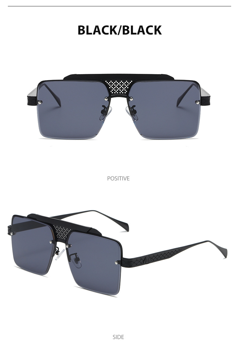 Luxury Square Sunglasses Double Bridge Unisex Stylish Eyewear_voghion.com
