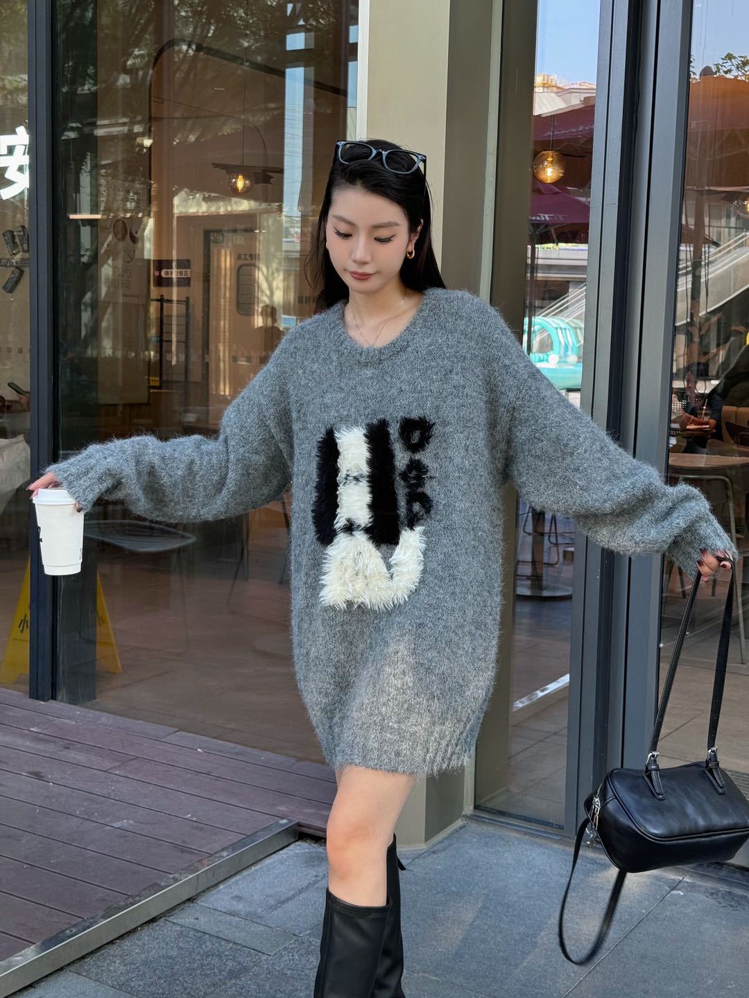 24 invierno Puyuan perezoso viento suave perrito Jacquard collar redondo suéter para mujeres otoño invierno image 8