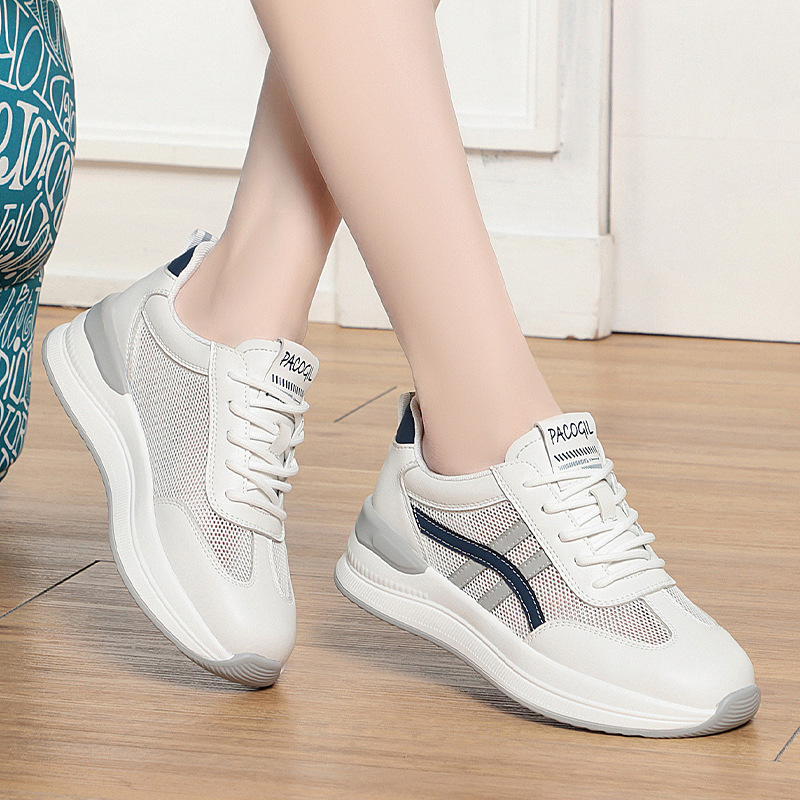 一件代发网面小白鞋女夏季中年运动时尚女鞋软底舒适厚底休闲鞋子
