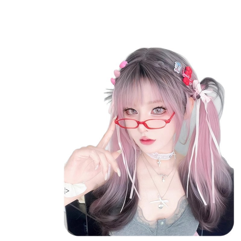【粉色暹罗猫】不用戴发网假发女片头顶补发高颅顶粉色渐变补发块|undefined