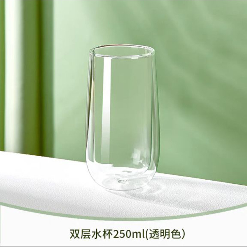 Doble capa de borosilicato taza color vidrio creativo taza de doble capa taza de café taza de leche taza de calor aislamiento color liner