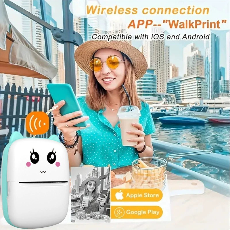 Маленький портативный принтер для кармана, Bluetooth, (跨境 торговля)
