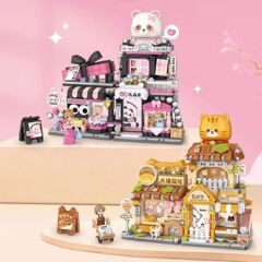 LOZ ミニペレット 1377-78 ビッグオレンジ猫クラブギフトショップかわいいペット教育ビルディングブロックおもちゃギフト