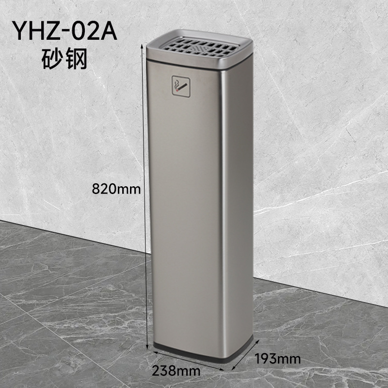 ホテルショッピングモールエレベーター口用ステンレスゴミ箱垂直灰皿ホテルロビーホール灰柱収納バケツ|undefined