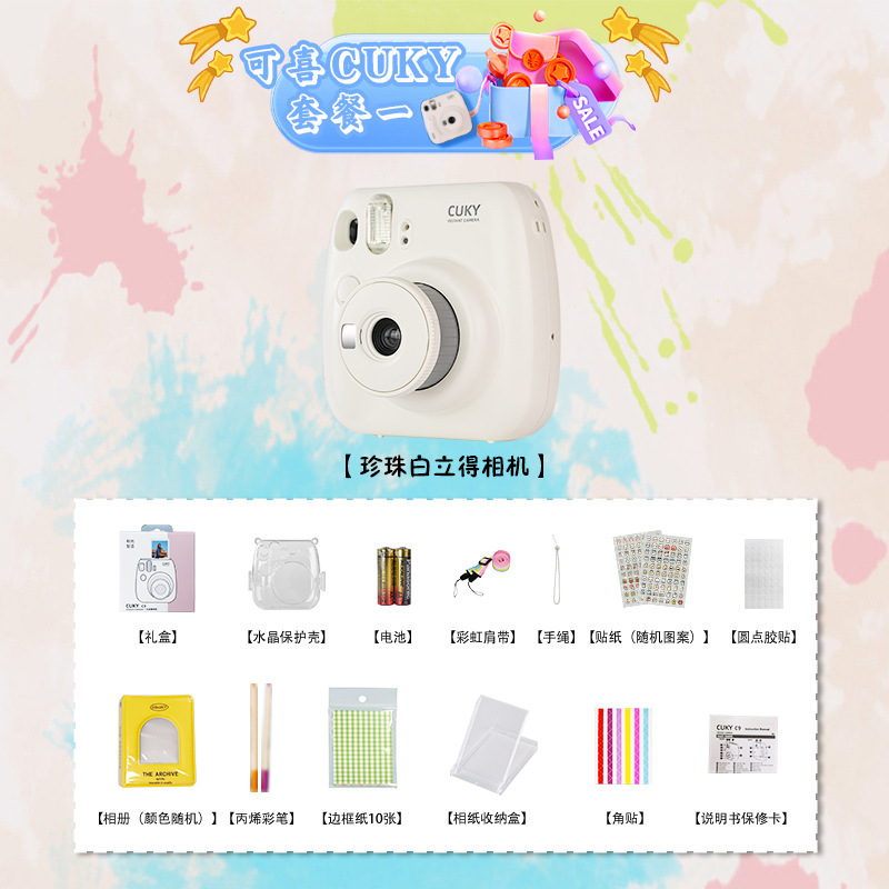 キューキー CUKY ポラロイド mini12 新型カメラ 使い捨てインスタントカメラ フォトペーパー ポラロイドセット|undefined
