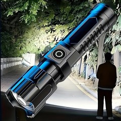 国境を越えて人気のあるポータブル充電式長距離照射強力な光フォーカシング懐中電灯屋外ミニLED多機能ズーム