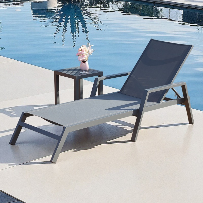 Silla de playa ajustable plegable al aire libre piscina impermeable y protector solar patio ocio al aire libre