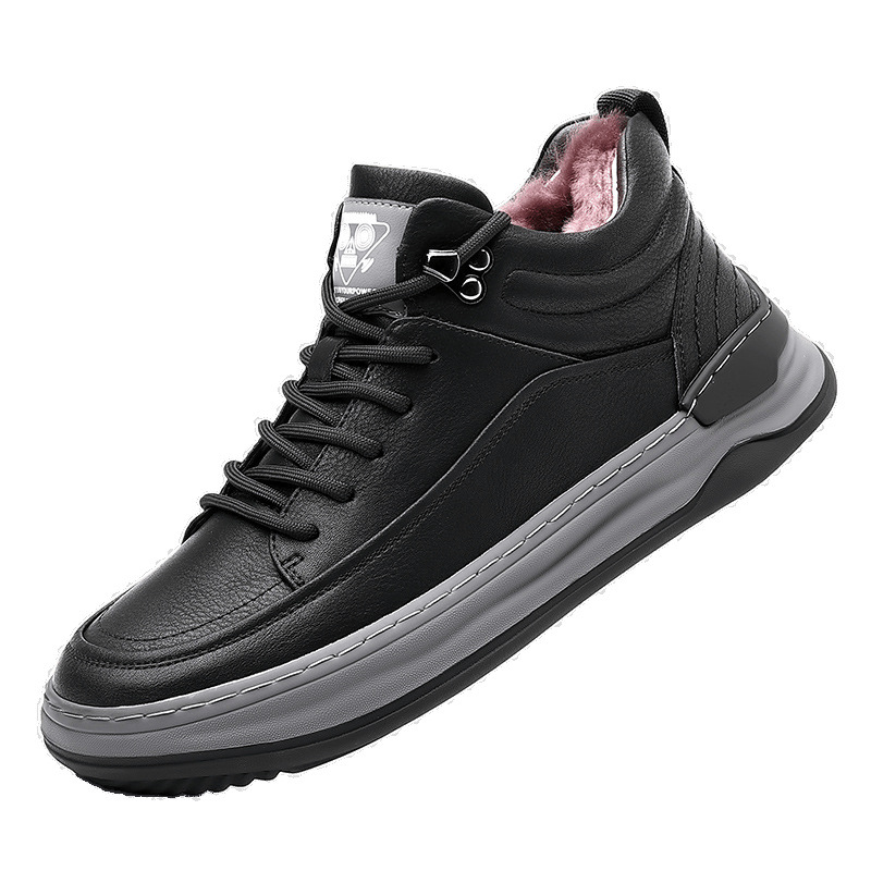 Nuevas zapatillas de deporte de invierno zapatos de hombre de tendencia de suela gruesa casual más terciopelo grueso deportes cálidos zapatos casuales de hombre al por mayor