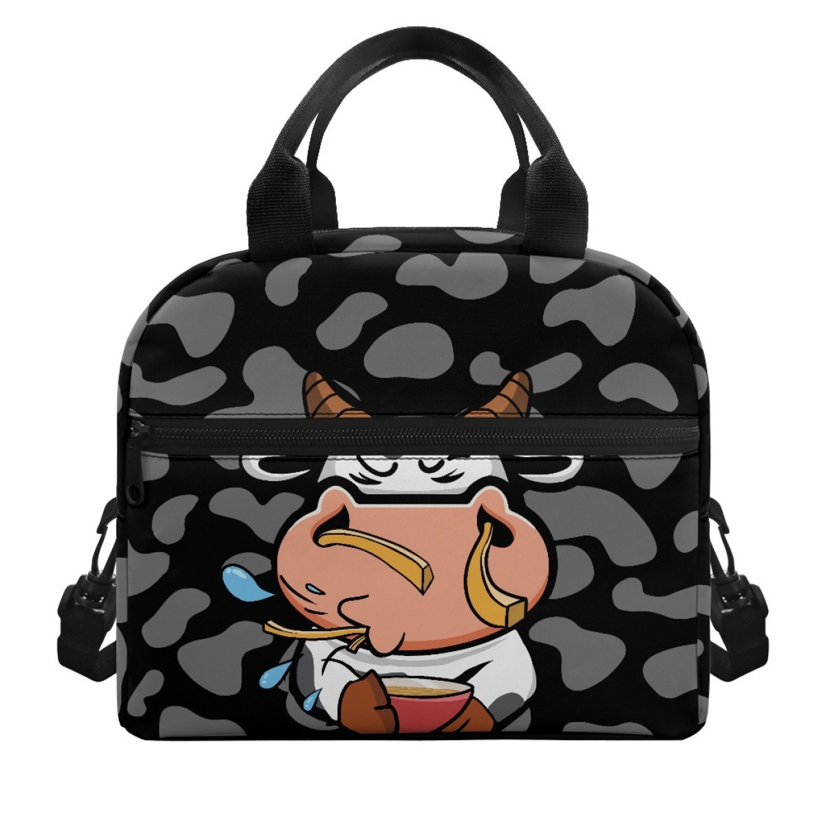 독립 역 암소 인쇄 점심 가방 휴대용 대용량 가방 비즈니스 통근 점심 가방 인쇄 가능