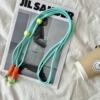 Adjustable long rope-cyan rope orange knot
