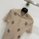 Elegant Girl Style Age-reducing Fashionable 25 Early Spring New Stereo Flower Sequin Decorative Knitted Short-sleeved Top