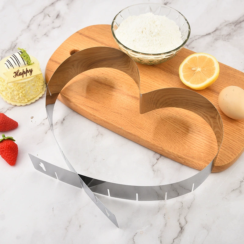 Регулируемый телескопический муссовый круг из нержавеющей стали в форме сердца DIY для выпечки торта