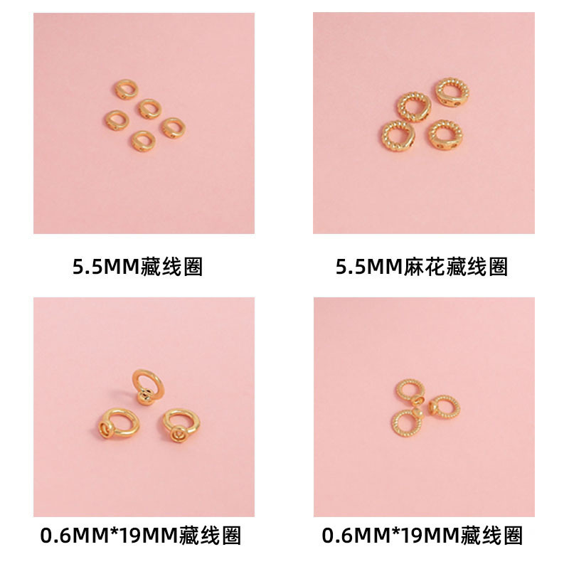 Glossy rings for jewelry and fashion accessories, 18 carat, 7.6mm