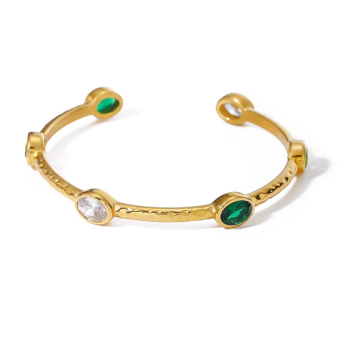 JEDING Europa y América pulsera de zircon de acero inoxidable en el viento ligero lujo joyería retro 18k oro no desvanecido pulsera de acero titanio