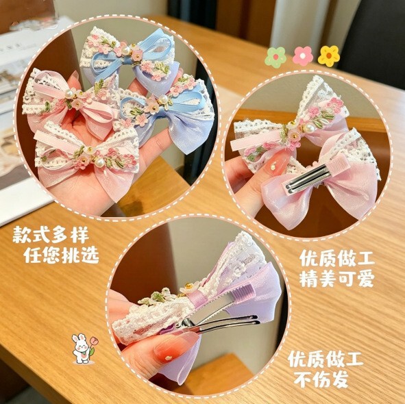 Children's hairgrip pearl with bow