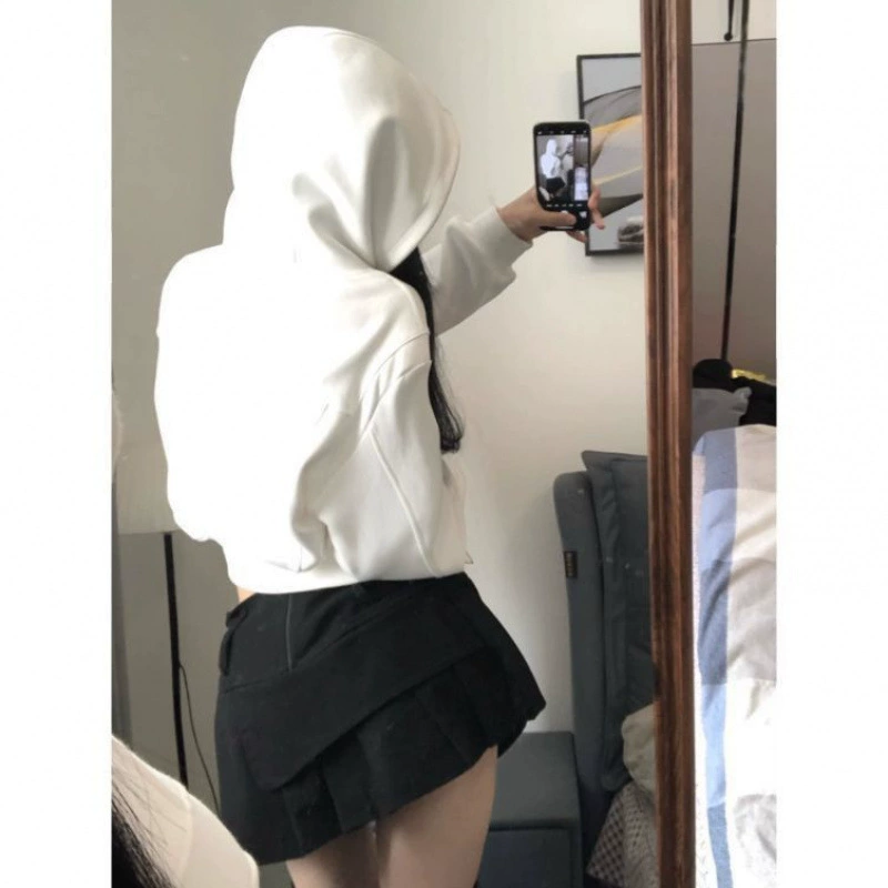 Short hoody, sweatshirt, jacket, Korean style